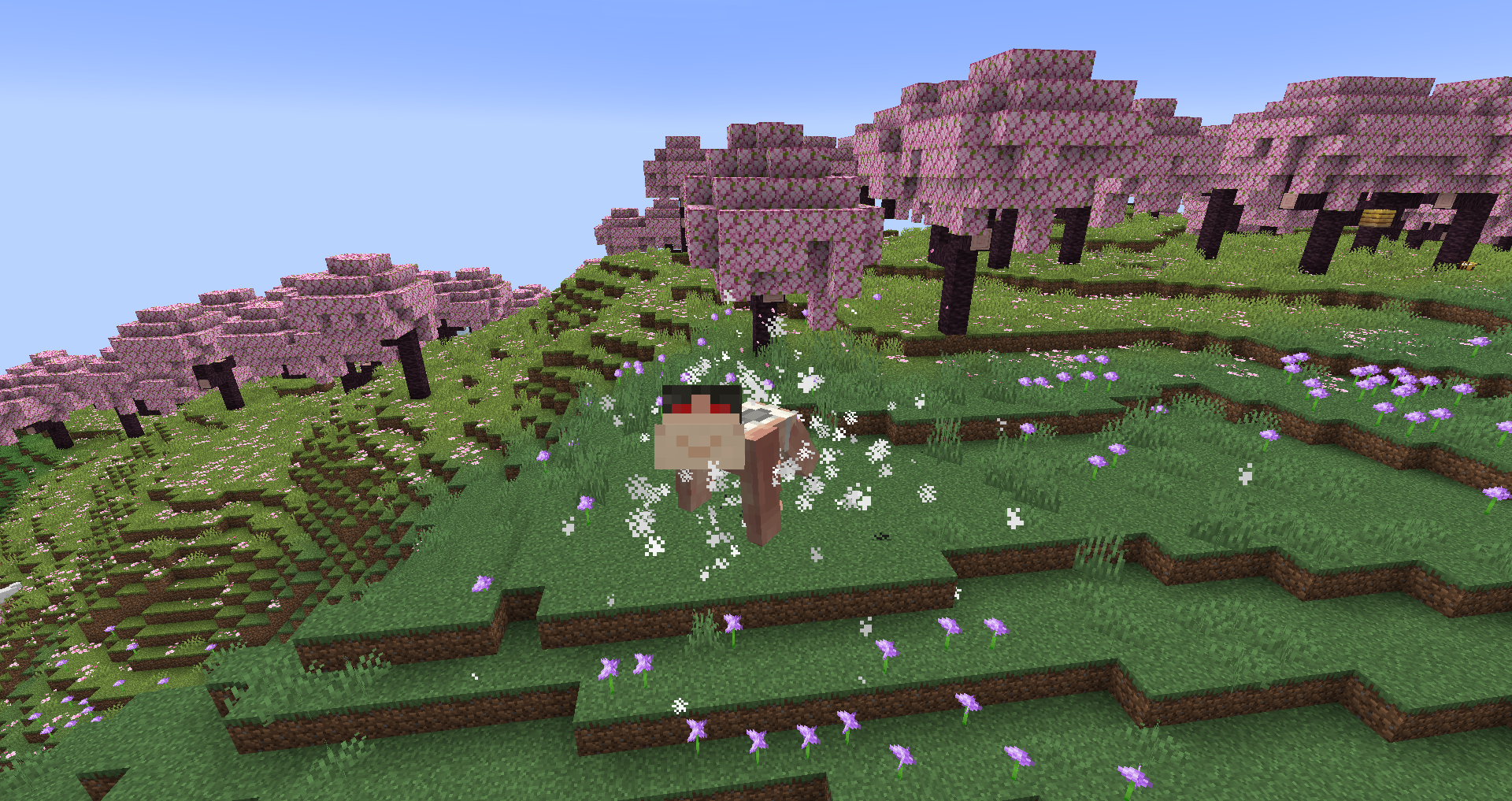 The Cart Titan with a rifle mount in a Cherry Blossom biome