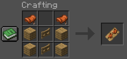 The saddle mount crafting recipe, consisting of two fence gates, four planks, and two saddles